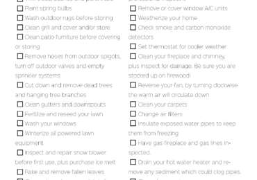 Fall Maintenance Checklist