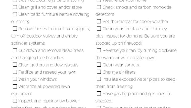 Fall Maintenance Checklist