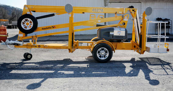 Haulotte 4527 tow-behind lift rental