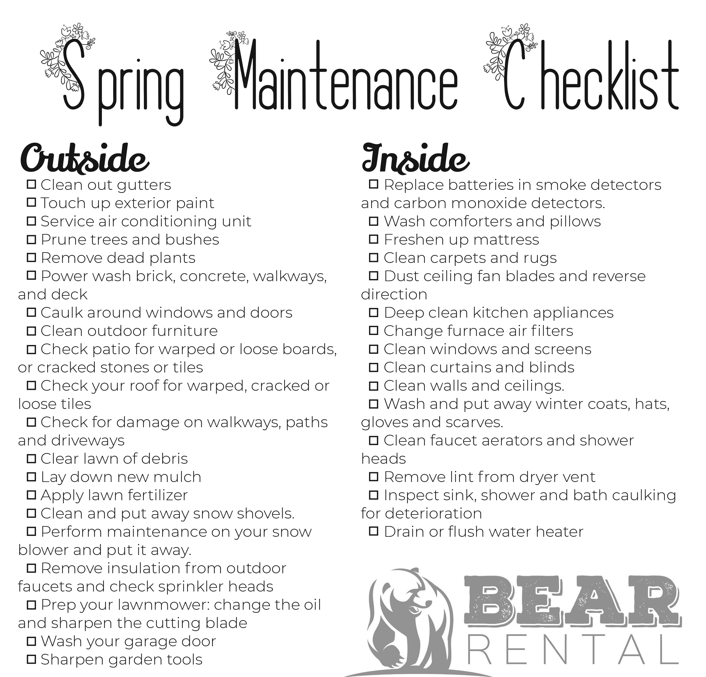 Spring Maintenance Checklist