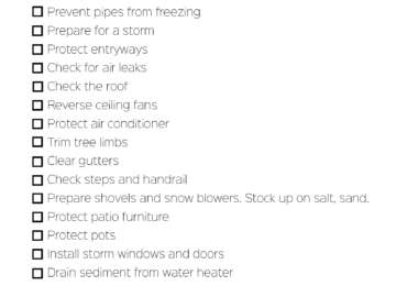 Winter Home Checklist