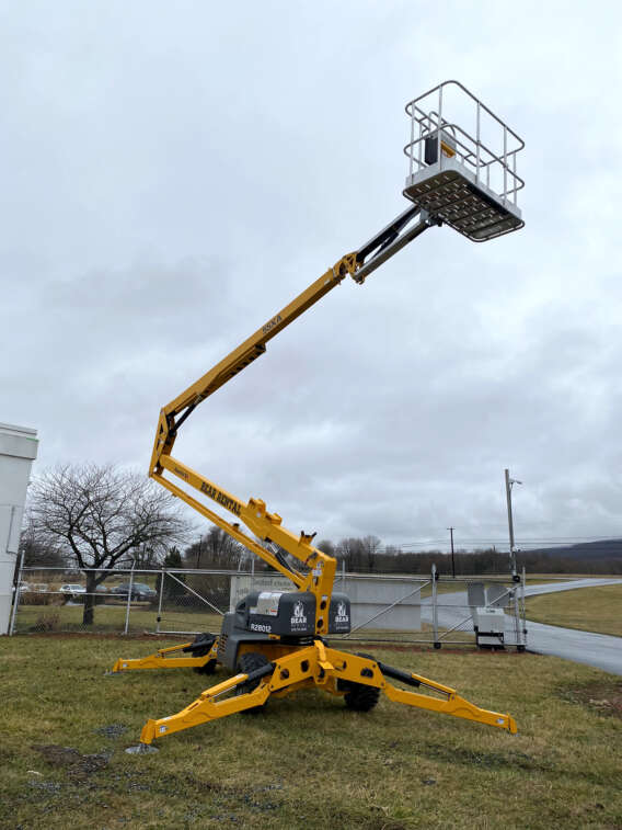 Haulotte 55XA lightweight self-propelled boom lift rental